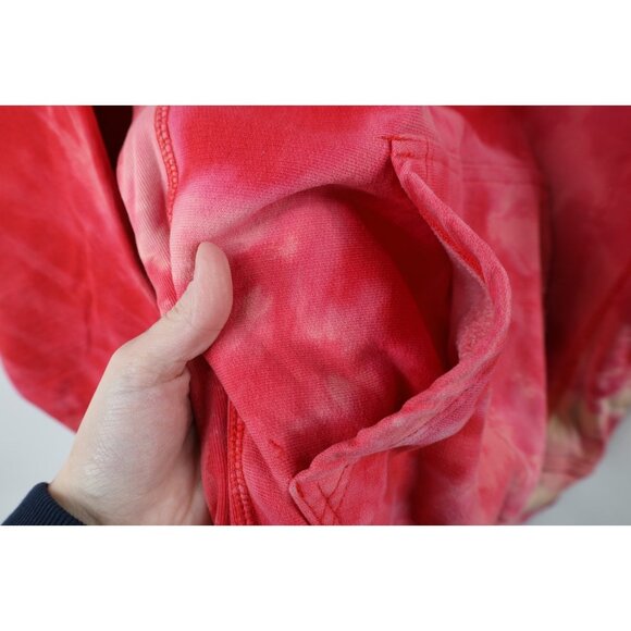 Vintage 90s Mens Medium Spell Out Acid Wash Ohio State University Hoodie Red - Picture 9 of 16